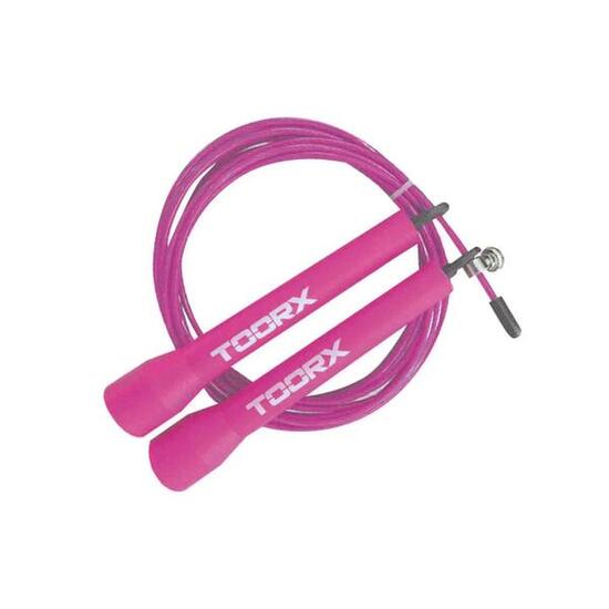 Speedrope Acier avec poignées en plastique - Rose