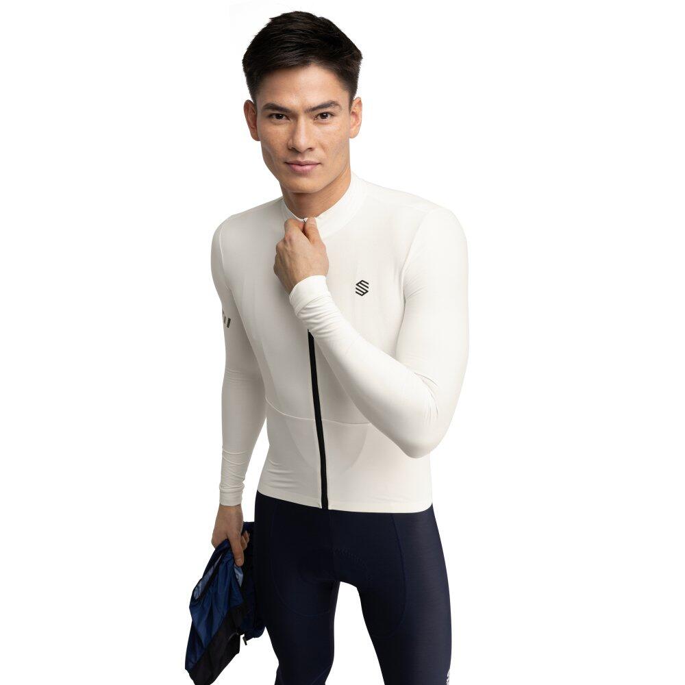 SIROKO Maglia termica da ciclismo a maniche lunghe uomo M7 Egret Bianco
