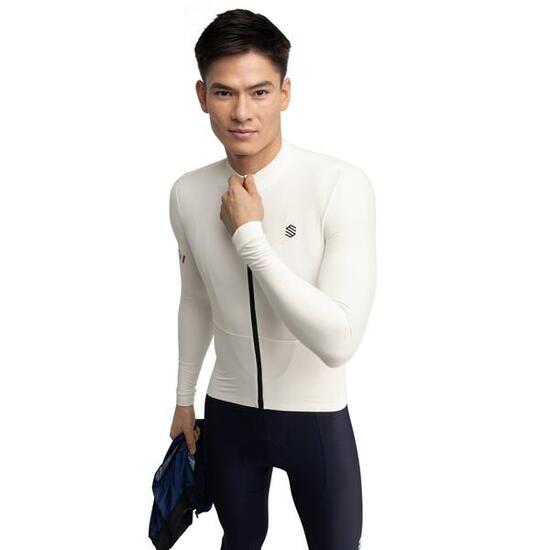 Maglia termica da ciclismo a maniche lunghe uomo M7 Egret Bianco