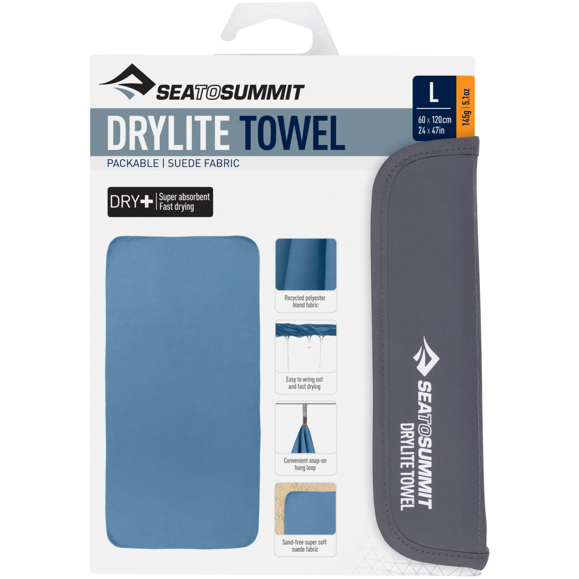 Sea To Summit - Serviette Drylite Xl Sea To Summit 75x150 Cm Microfibre Ultra-absorbante - Serviette - Bleu - 48 Xl - Decathlon