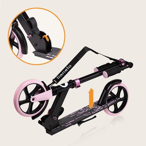 Koloběžka Lionelo Luca black carbon pink