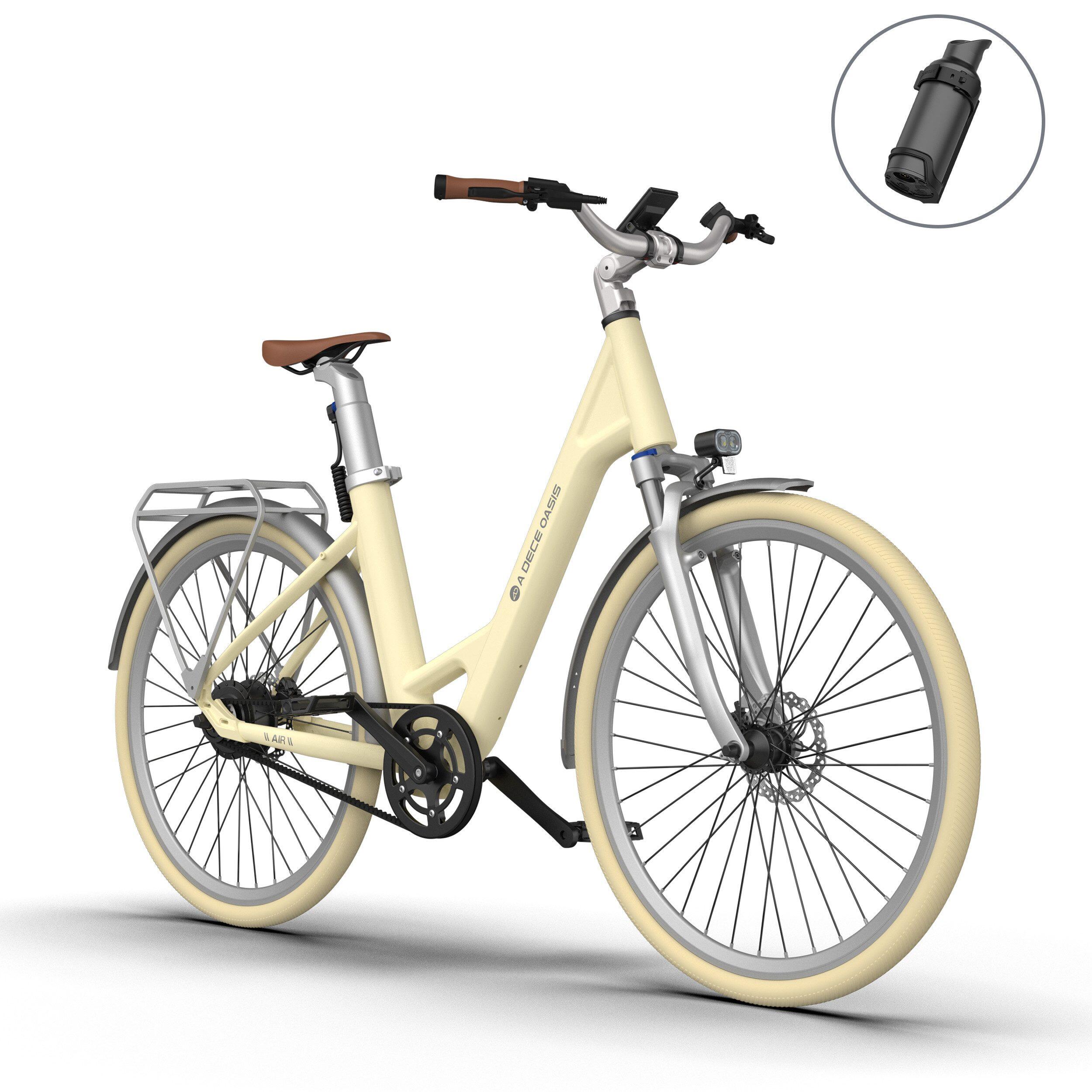 ADO ADO E-Bike Air28 Elektrofahrrad 9,6Ah+5,6Ah ,Pedelec Riemenantrib Cityrad