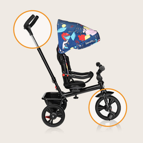 Triciclo 2 en 1 Lionelo Haari con Empujador Asiento Giratorio 18m+ 3/7