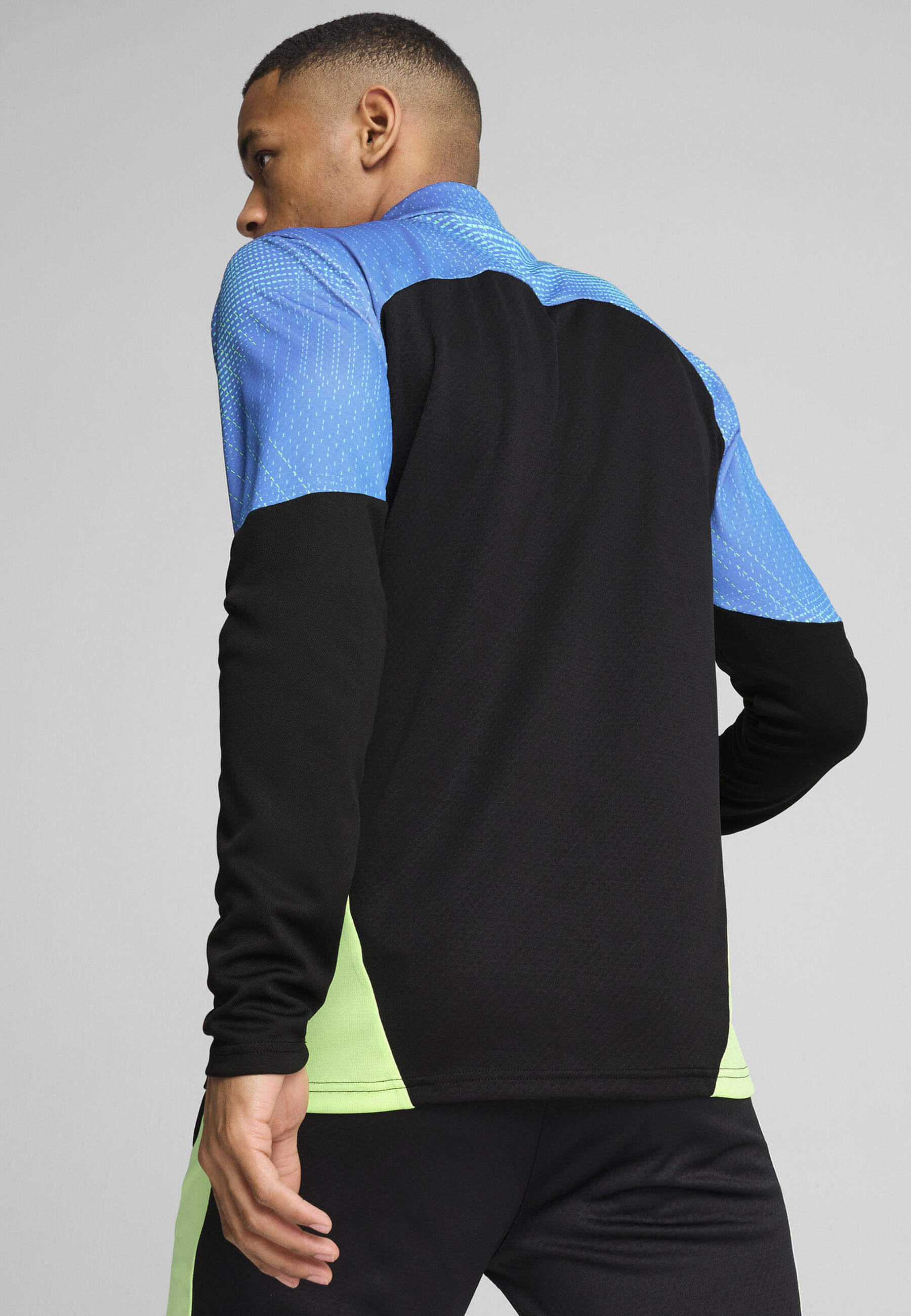 Haut à 1/4 zip individualFINAL Homme PUMA Black Fizzy Apple Yellow 3/7