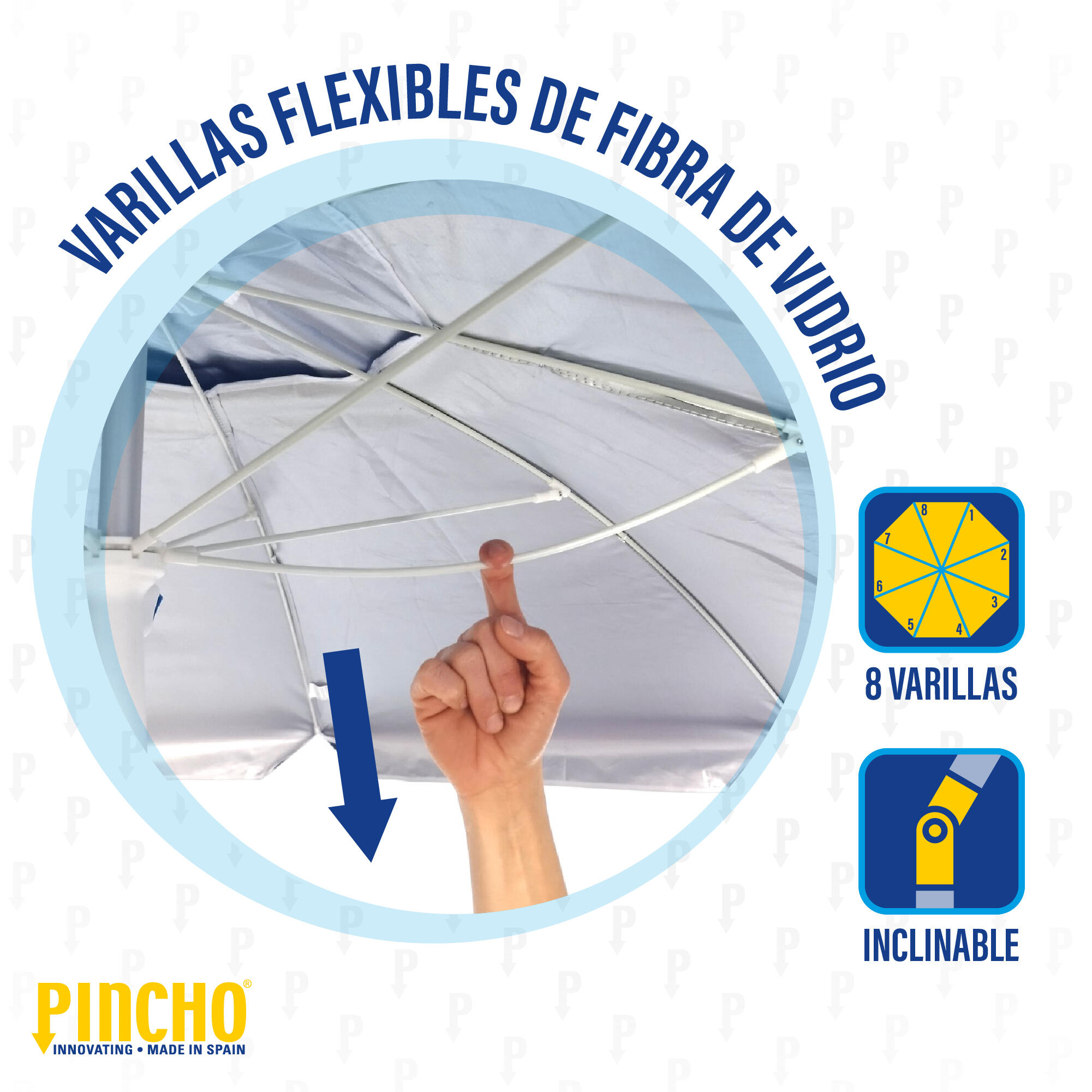 Sombrilla de Playa 2m UV50+ con Pincho de Aluminio, Resistente al Viento 4/7