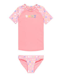 Lycra deux pièces manches courtes Rose Jeune Fille