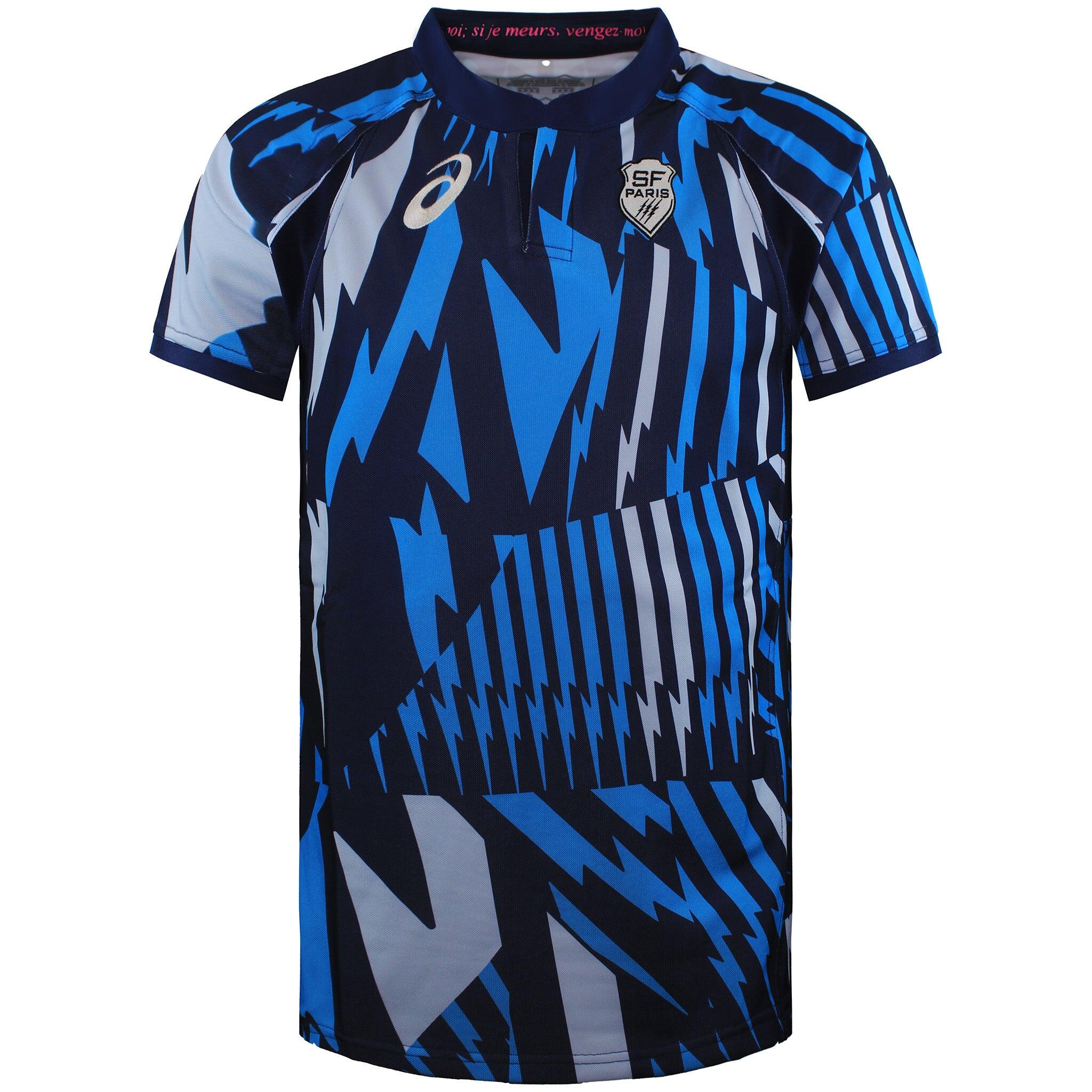 Asics Stade Francais Replica Mens Navy Rugby Shirt 1/6