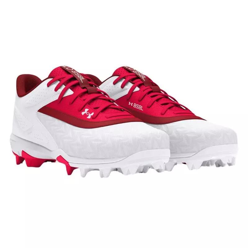 Crampons de baseball moulés Under armour Leadoff Low RM 3 moulés Rouge 2/3