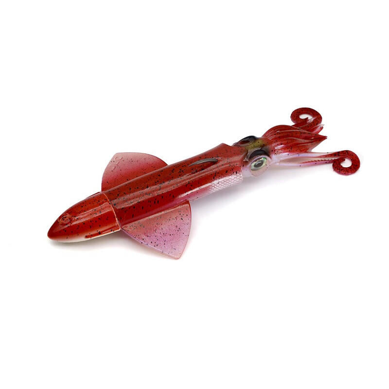 Vinilo Pesca Jigging Spinning JLC Xipi Evo 100 mm  Red Glow  40 g 2/3