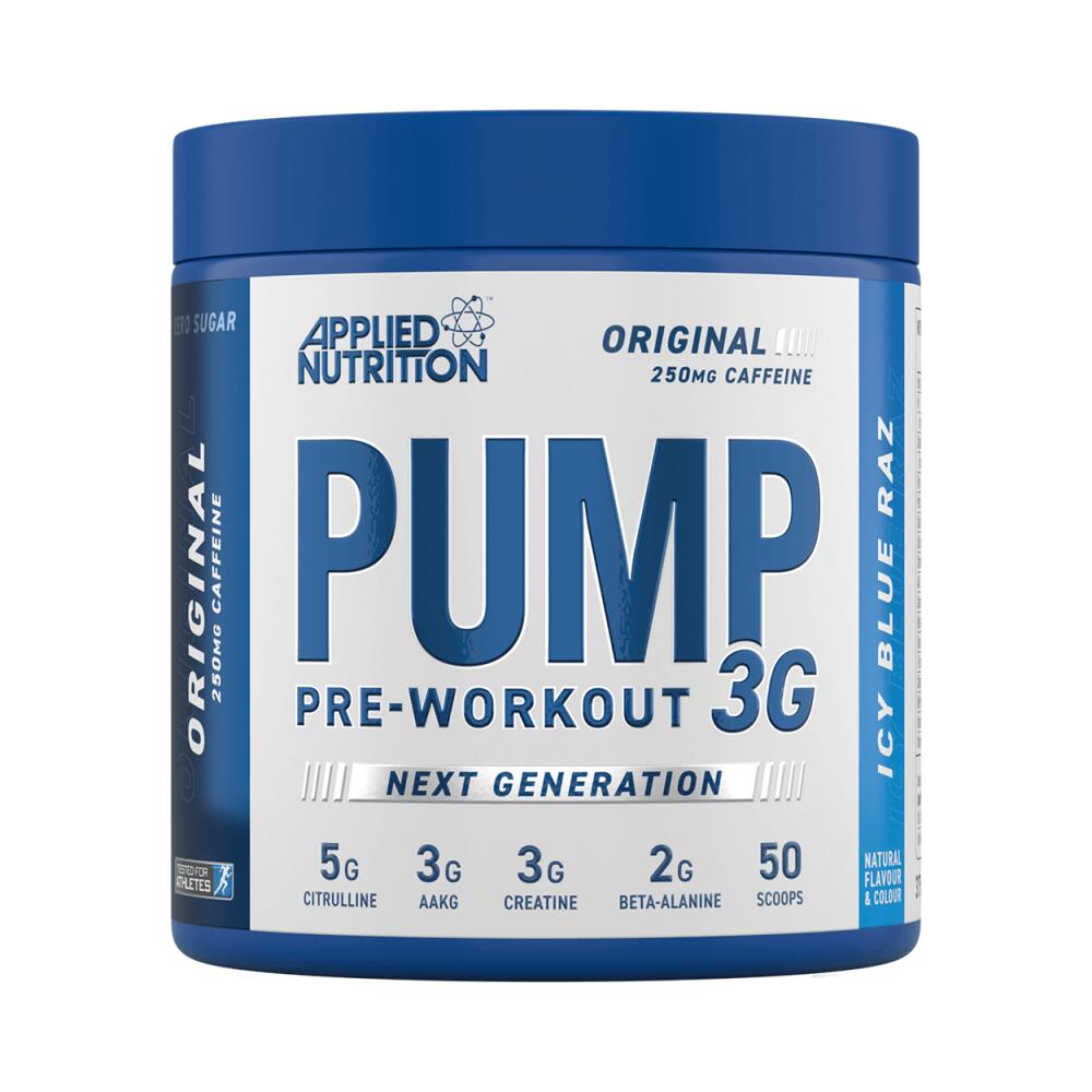 Applied Nutrition Pump 3G (25 Serv) Icy Blue Raz - Pre-Workout - NO Booster