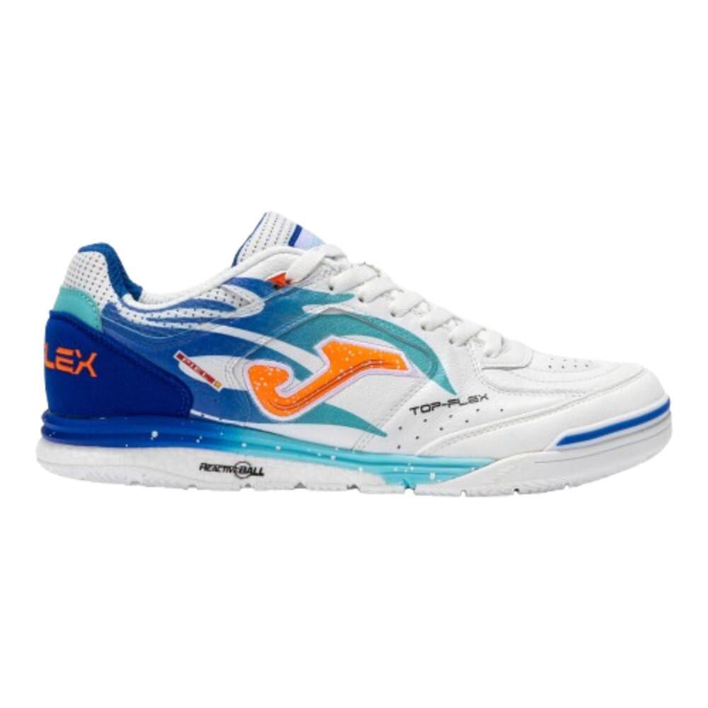 JOMA JOMA TOP FLEX REBOUND. Branco royal. Chuteiras de futebol de salão para adultos.