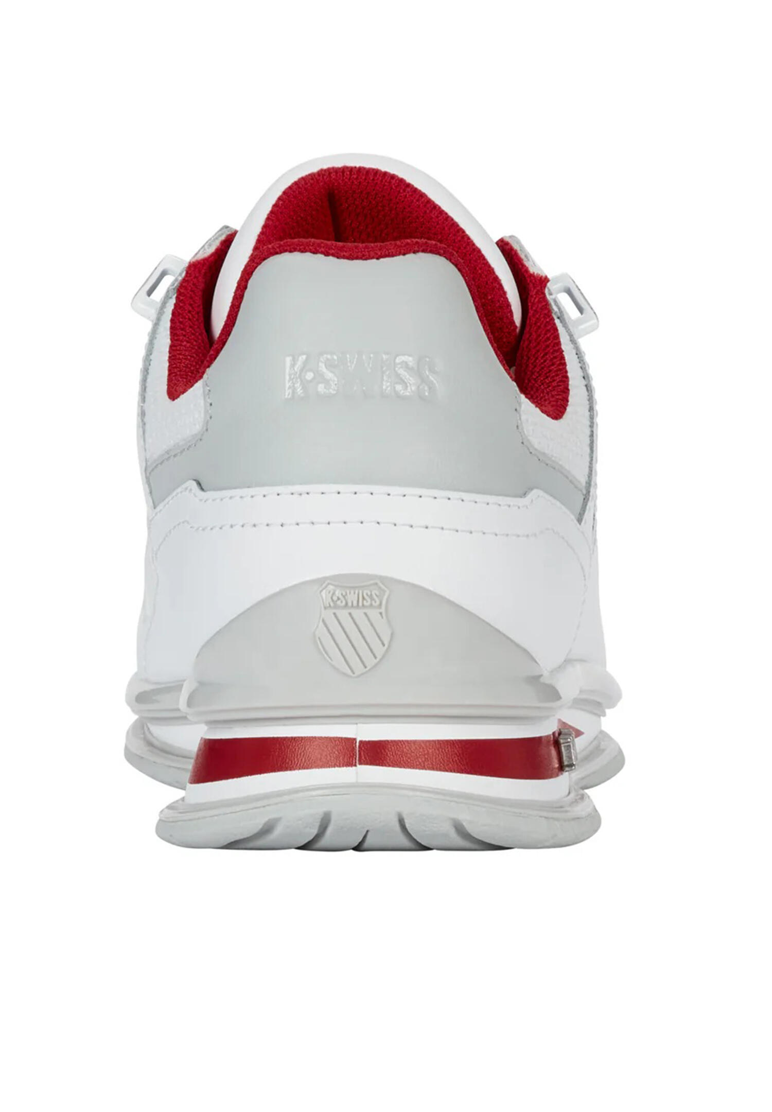 Zapatillas cómodas K-SWISS blancas con detalles Samba/Gris-Violeta, con cordones 5/6
