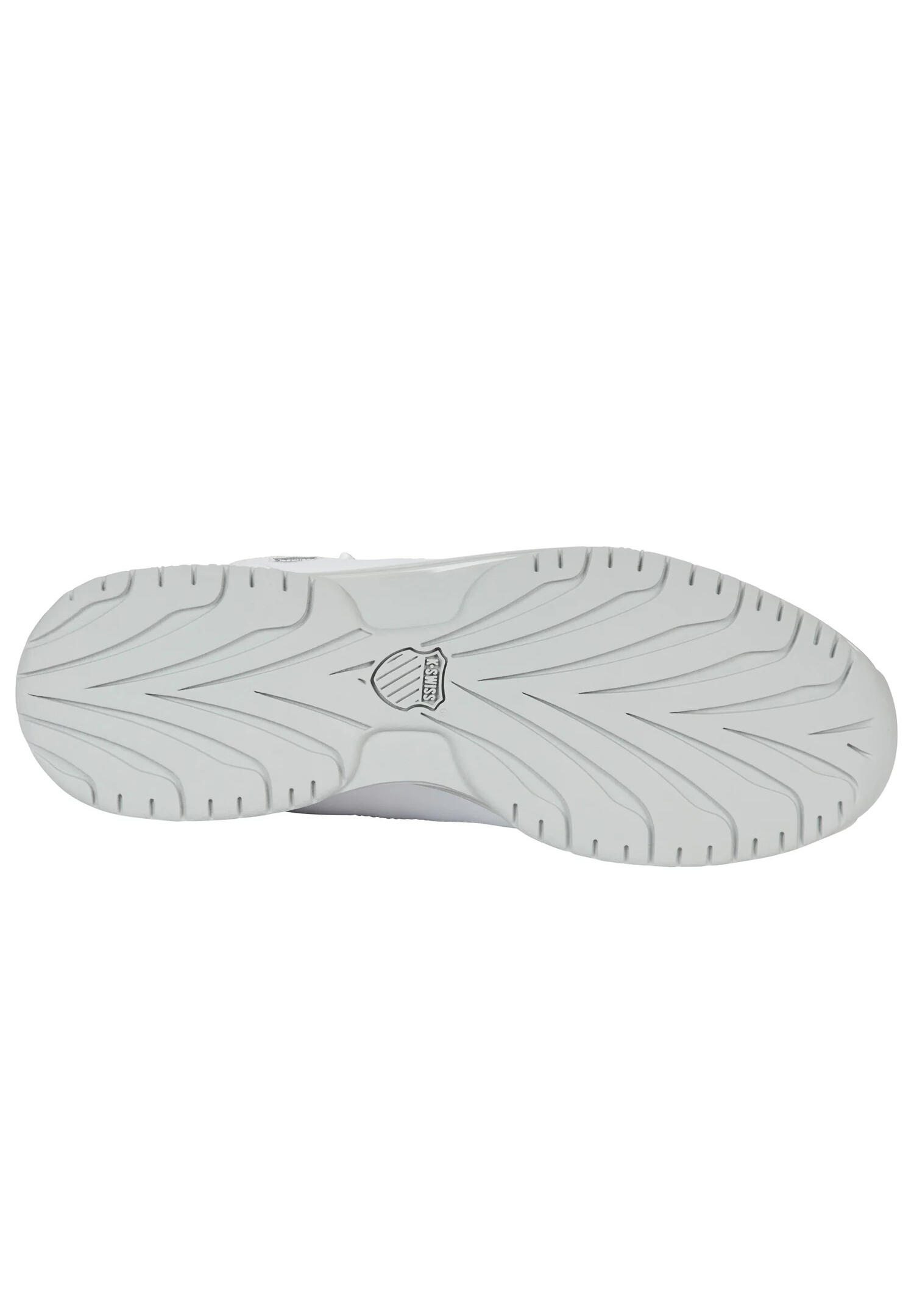 Zapatillas cómodas K-SWISS blancas con detalles Samba/Gris-Violeta, con cordones 6/6