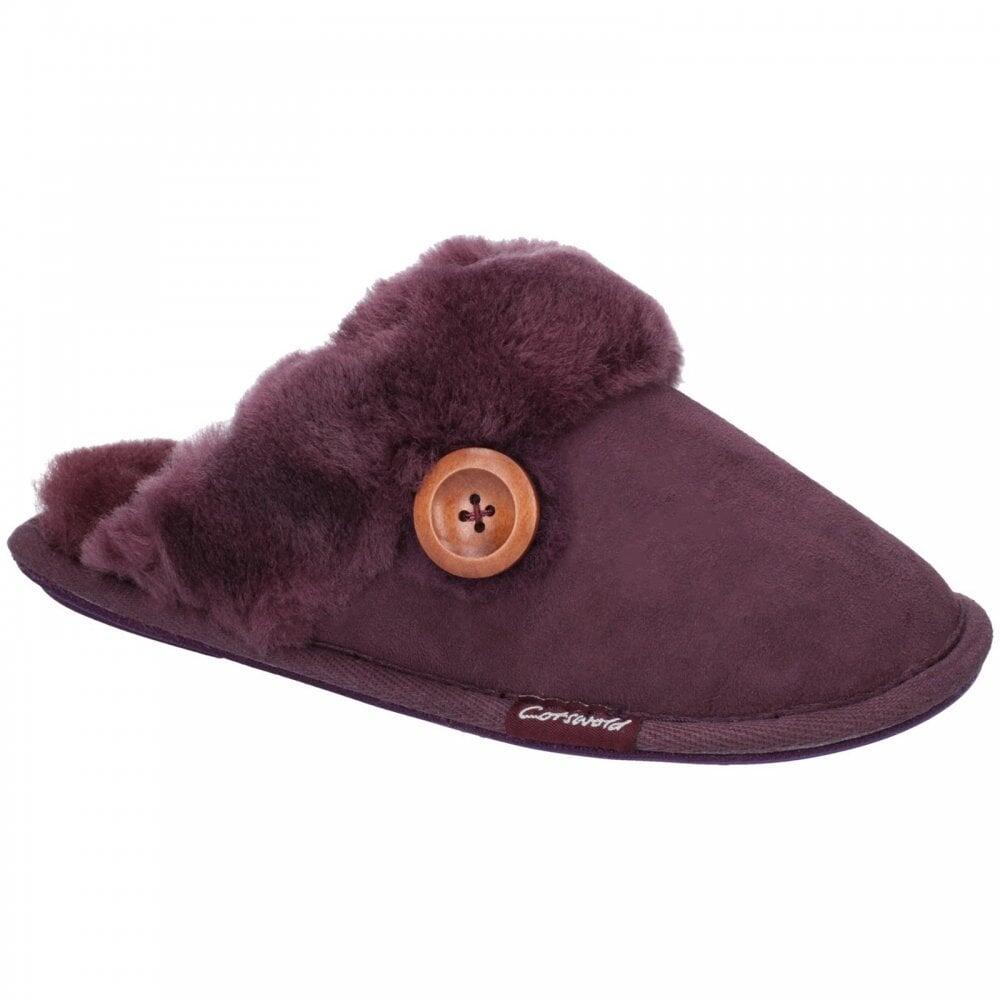 Cotswold Lechlade | Purple | Womens Luxury Sheepskin Mule Slippers COL 3/7