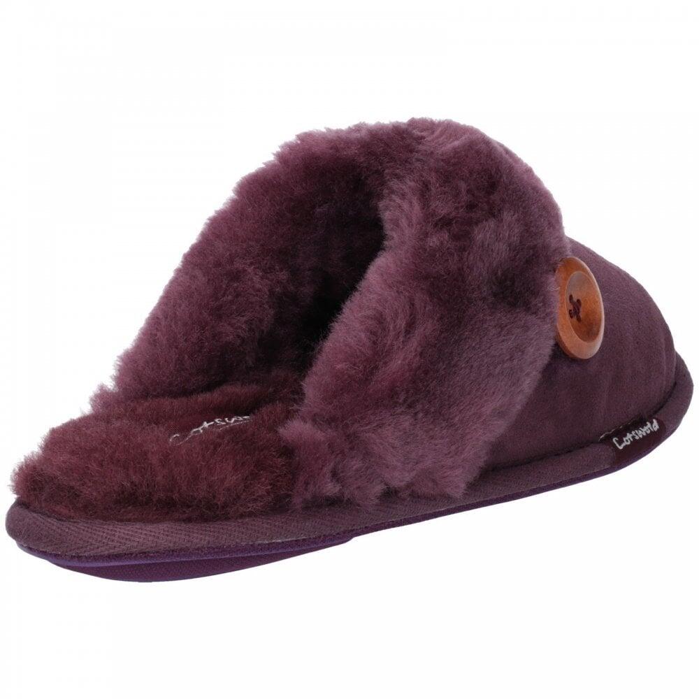 Cotswold Lechlade | Purple | Womens Luxury Sheepskin Mule Slippers COL 4/7