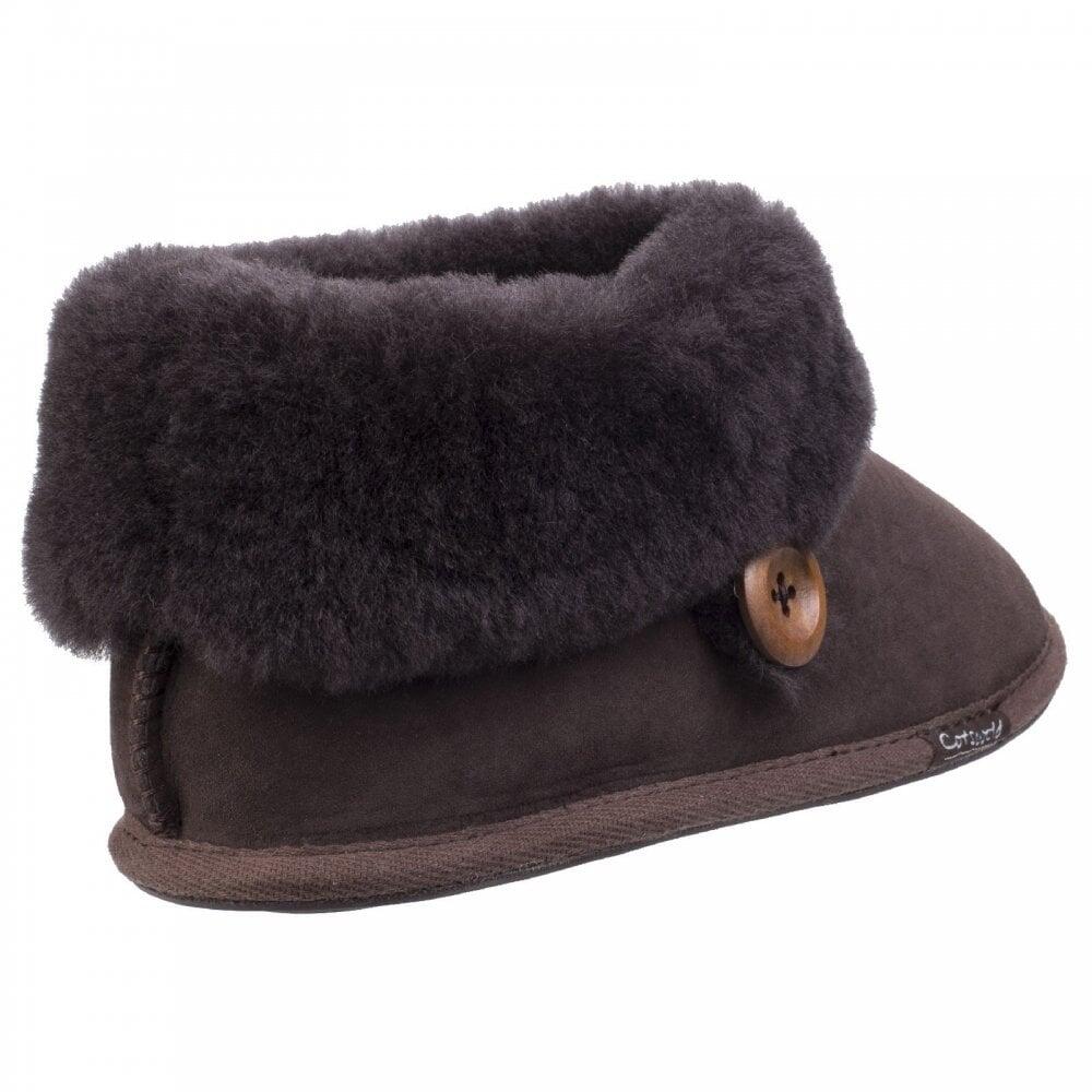 Cotswold Wotton | Chocolate | Womens Sheepskin Bootie Slippers COL: Ch 4/7