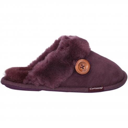 Cotswold Lechlade | Purple | Womens Luxury Sheepskin Mule Slippers COL 7/7