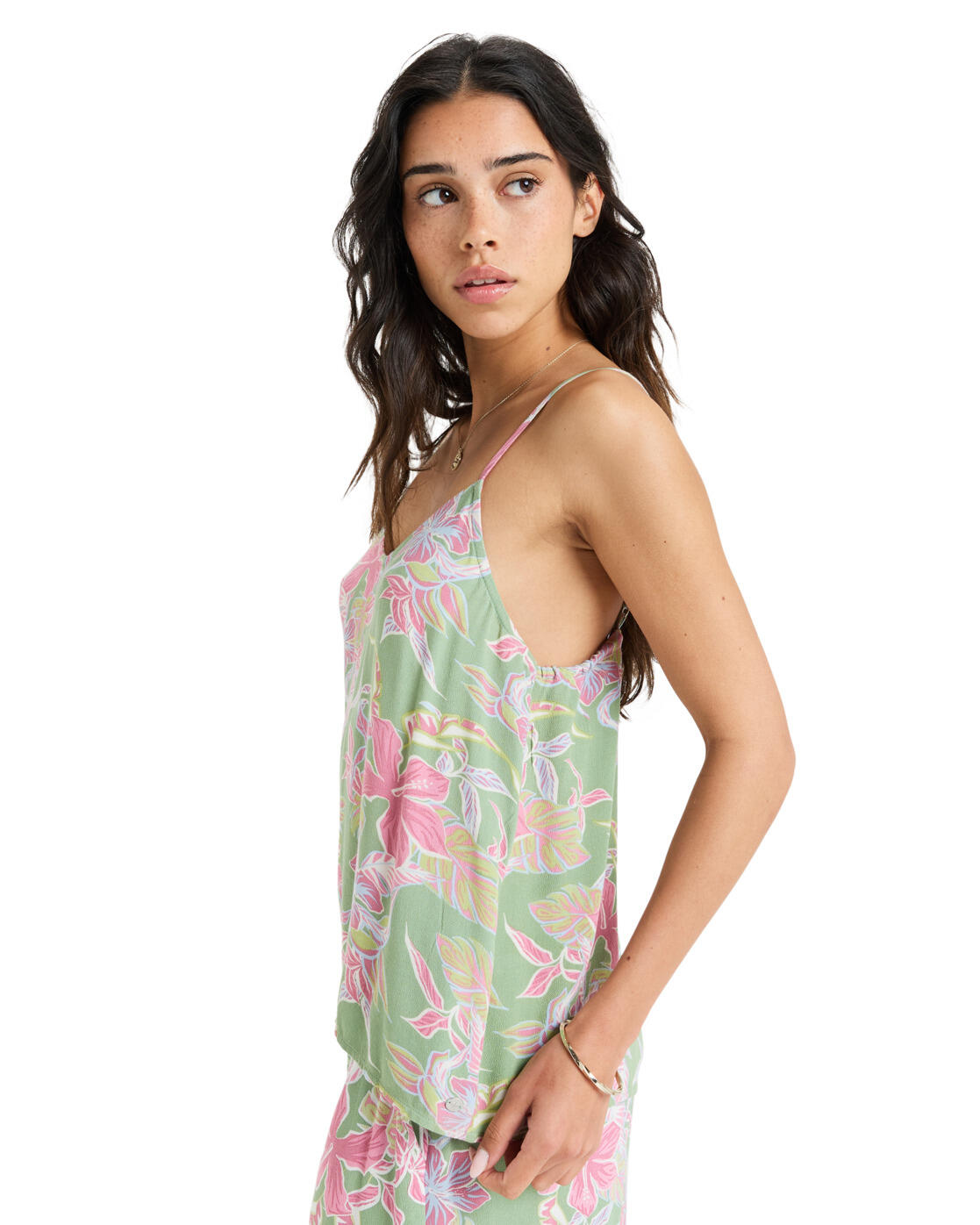 Haut à bretelles HIBISCUS ISLAND Vert Femme 3/4