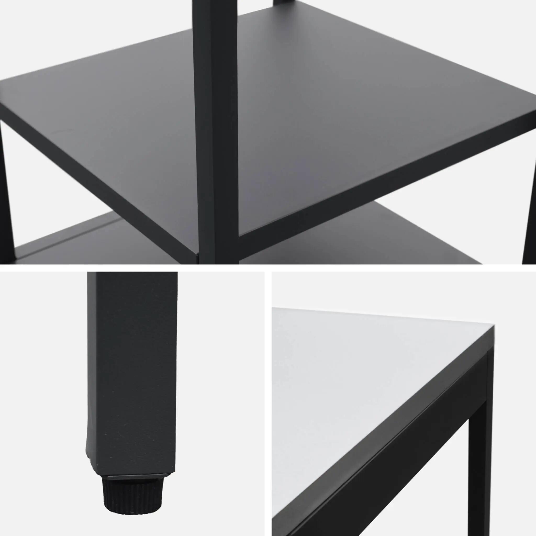 Cozinha externa de aço com 2 prateleiras, 49cm, Preto 6/6