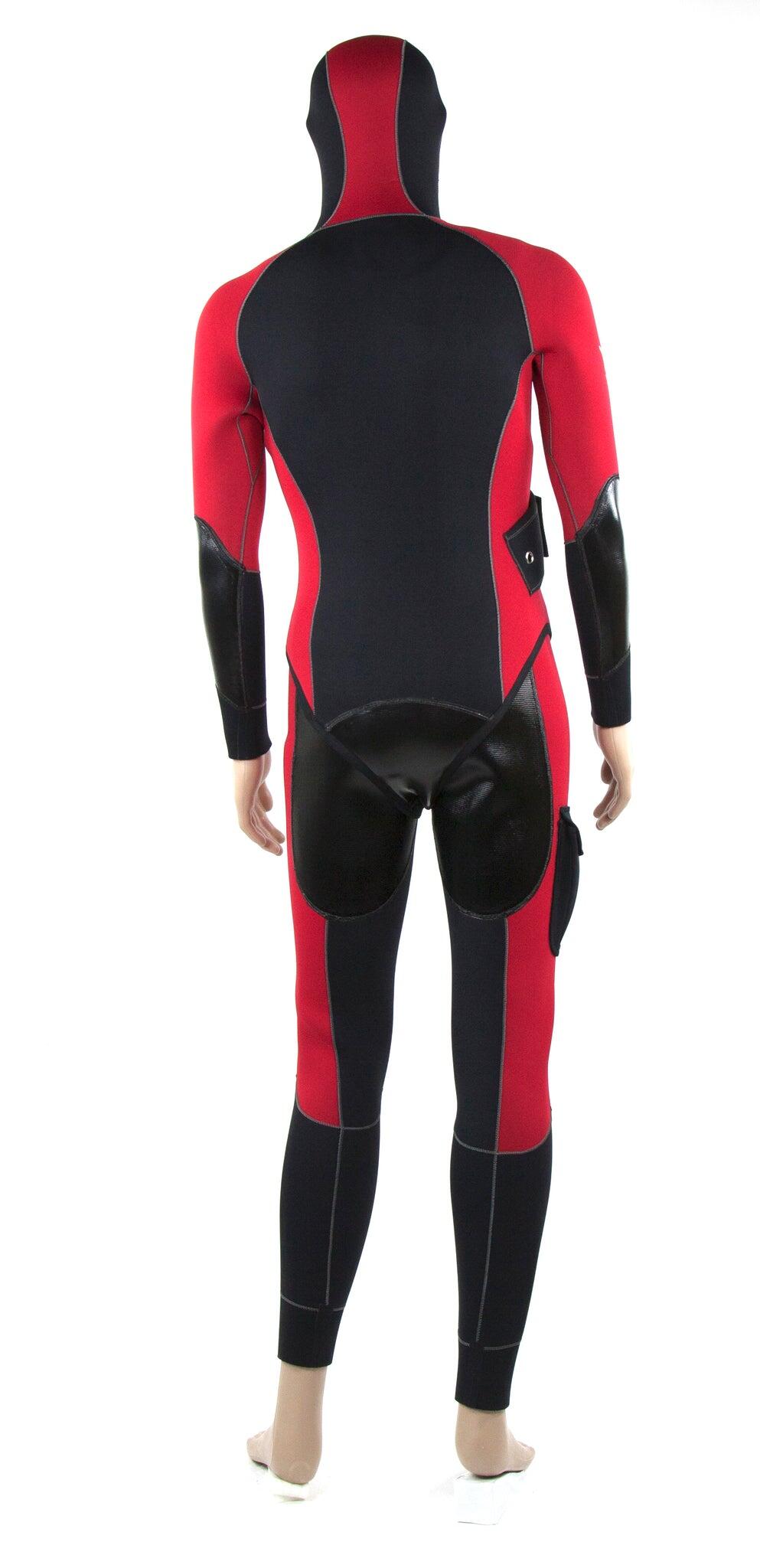 Ensemble guide pantalon Long John et veste 5 mm rouge noir 2/5