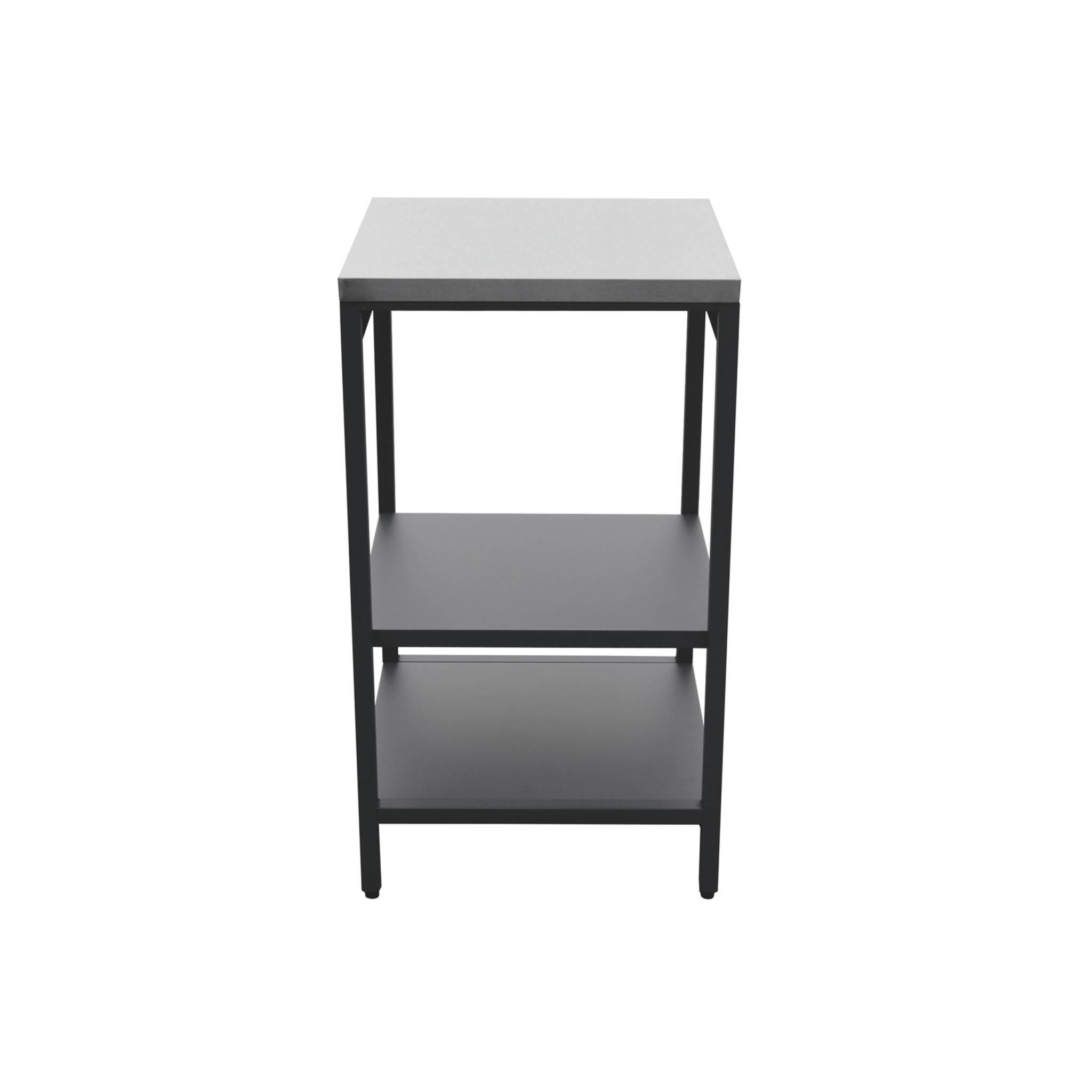 Cozinha externa de aço com 2 prateleiras, 49cm, Preto 5/5
