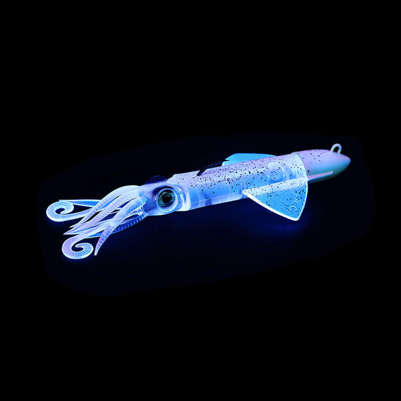 Vinilo Pesca Jigging Spinning JLC Xipi Evo 100 mm  Blue UV Glow  40 g 2/3