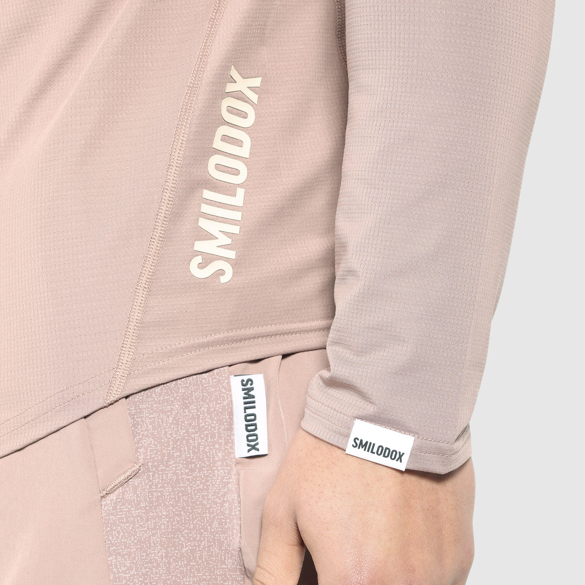 Herren Longsleeve Powerfit Taupe 5/6