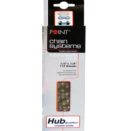 Point Kette 410N 1-fach, 112 Glieder Kettenschloss, 1/2x1/8, braun