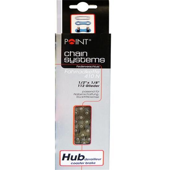 Point Kette 410N 1-fach, 112 Glieder Kettenschloss, 1/2x1/8, braun