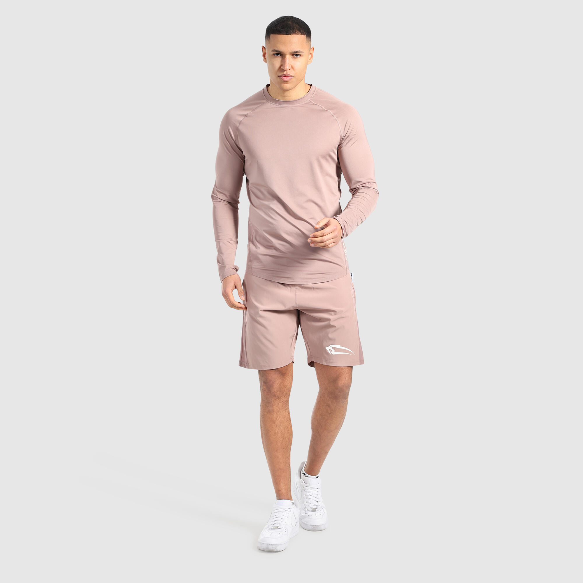 Herren Longsleeve Powerfit Taupe 3/6