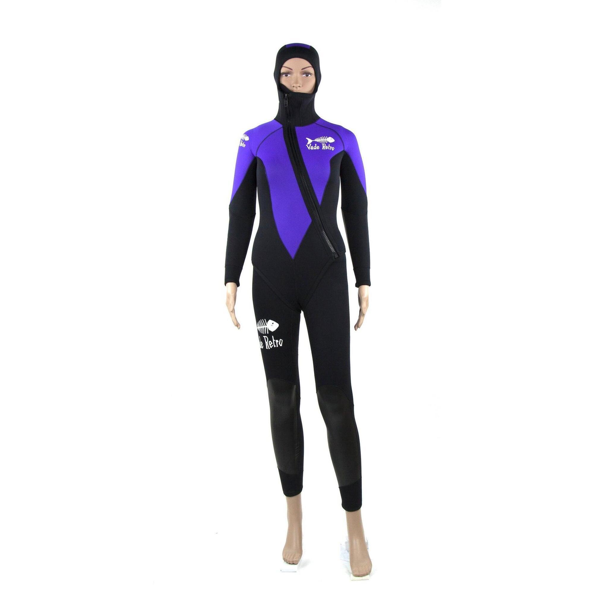 Vade Retro - Ensemble Pantalon Long John Et Veste 5 Mm Femme Violet Noir - Combinaison De Canyoning - Noir|violet - 46 L/xl - Decathlon