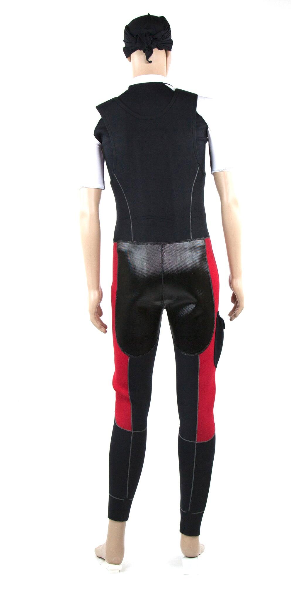 Pantalon Long John guide Adulte 5 mm rouge noir 2/6