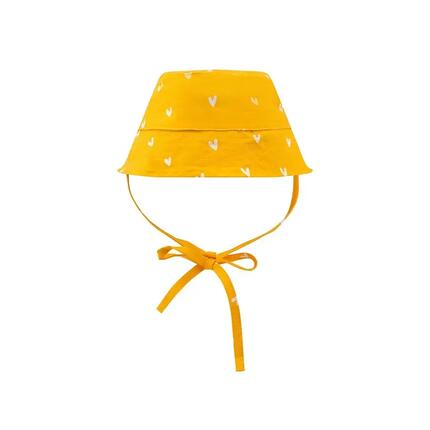 Chapeau de soleil enfant - Orange - Motif Cœur - Chapeau anti-UV 4/8 Ans