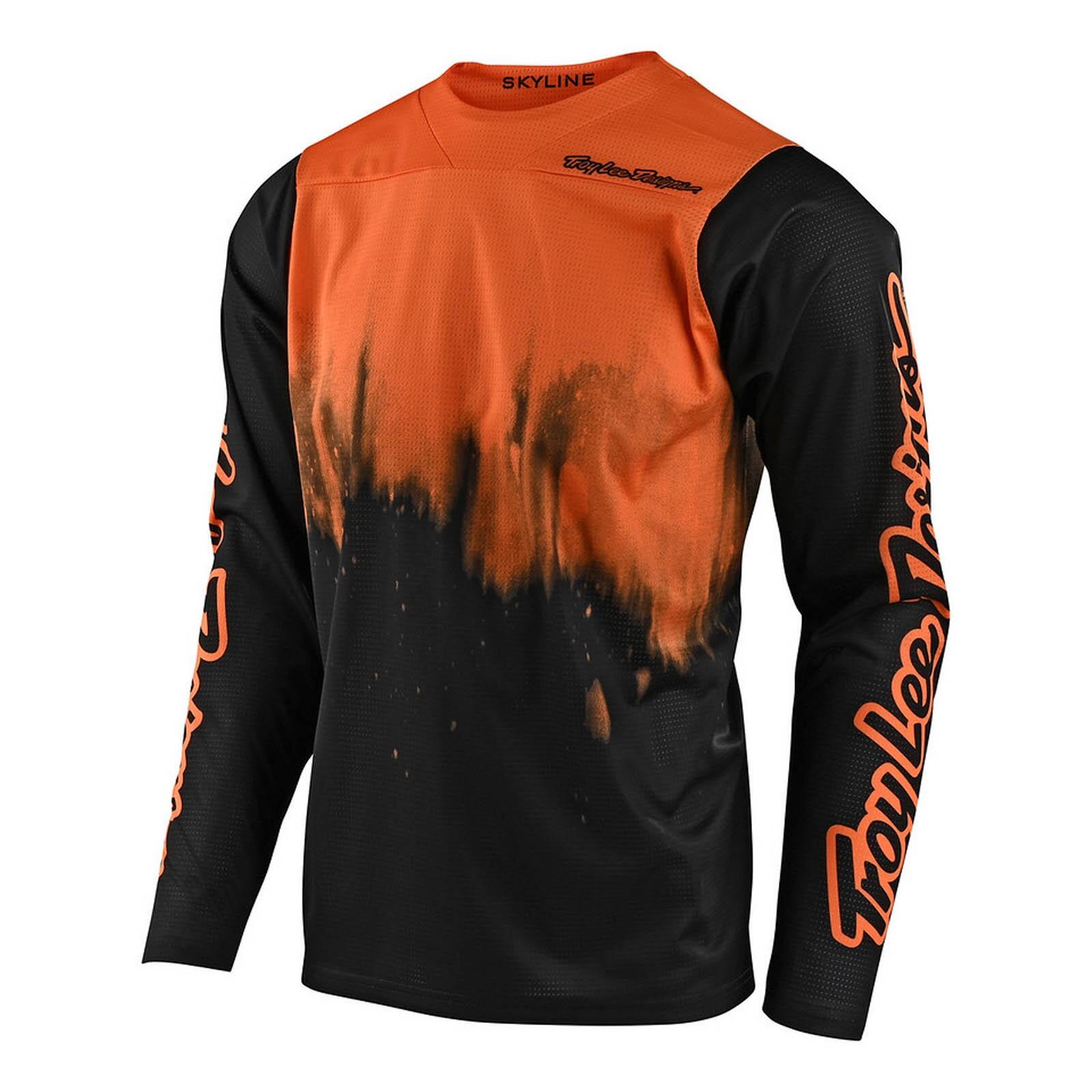 Tld - Troy Lee Designs - Maillot Vélo Vtt Homme Skyline Diffuze Orange - Maillot Manches Longues - Noir|orange - 38 S - Decathlon