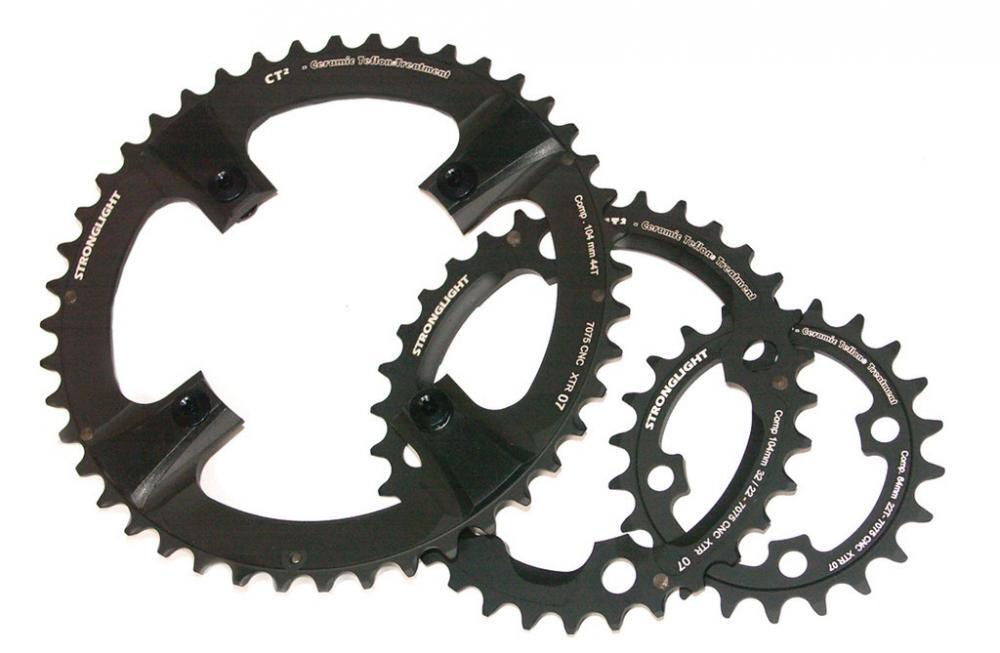 Plato STRONGLIGHT 44T BCD104 mm 4 brazos MTB 9 velocidades 2/3