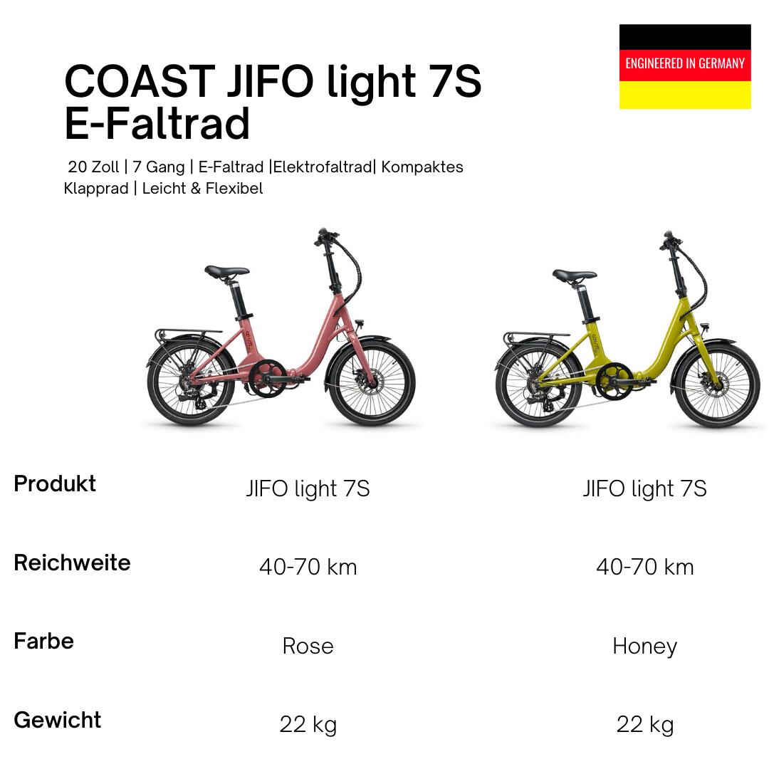 Bicicleta eléctrica dobrável de 20 polegadas e 7 velocidades COAST JIFO light 4/7
