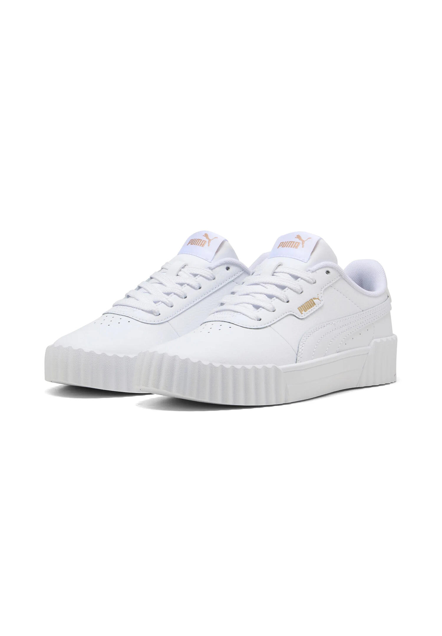 Pantofi sport unisex Puma Carina 3.0 Jr, Alb