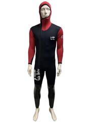 Monopièce canyoning Adulte 5 mm rouge noir