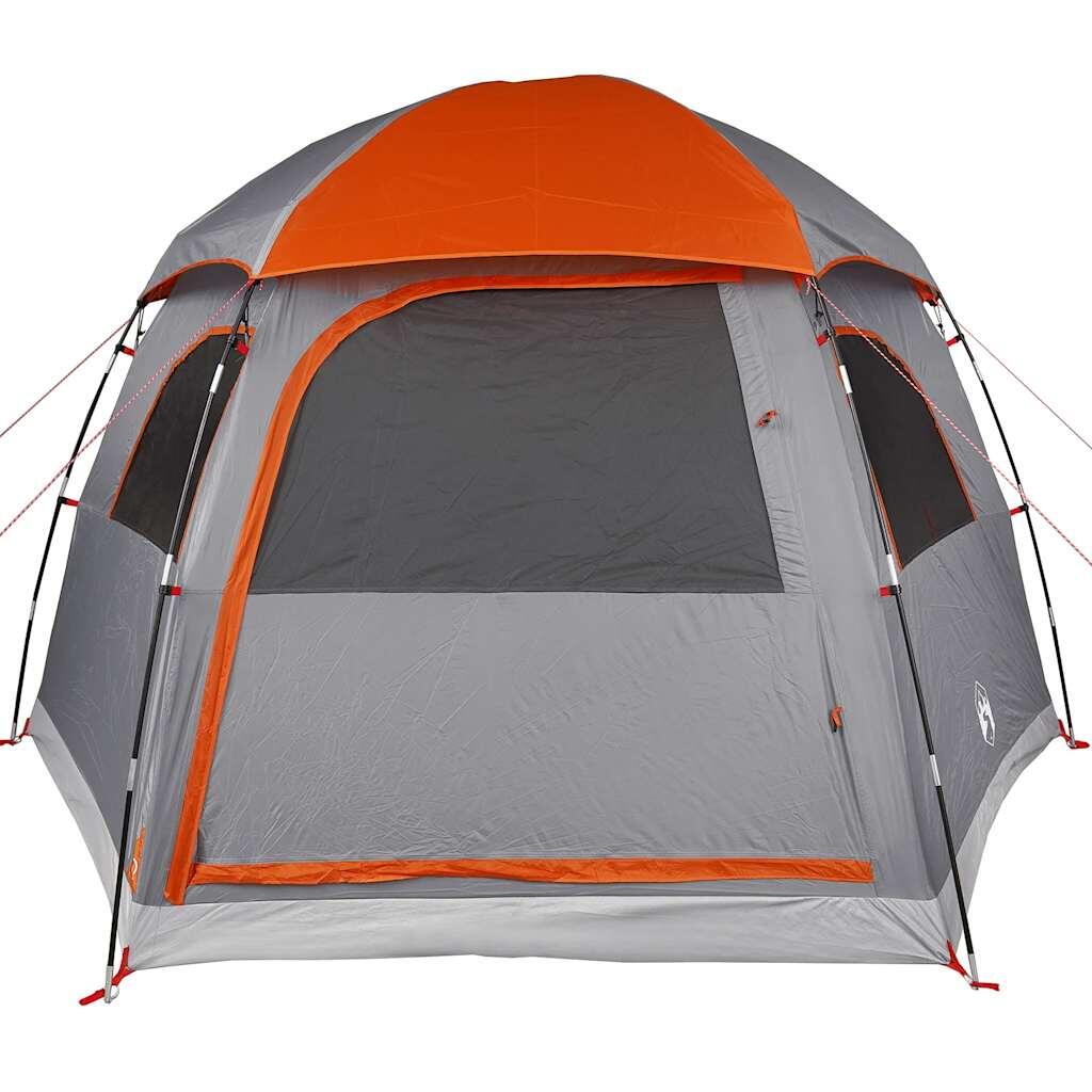 Tienda familiar VidaXL iglú 6 personas impermeable gris y naranja 6/7