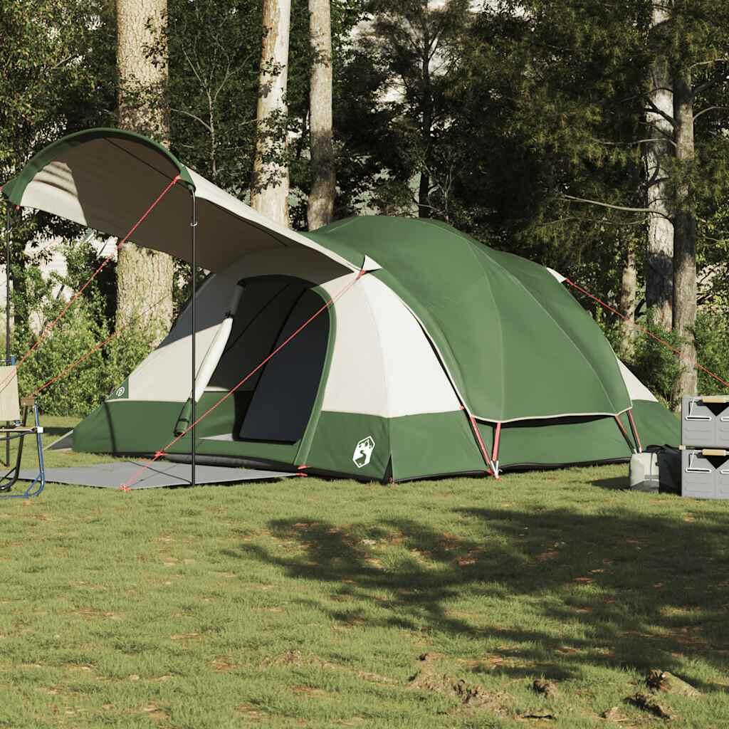 Tienda túnel VidaXL para 8 personas, impermeable, verde 4/7