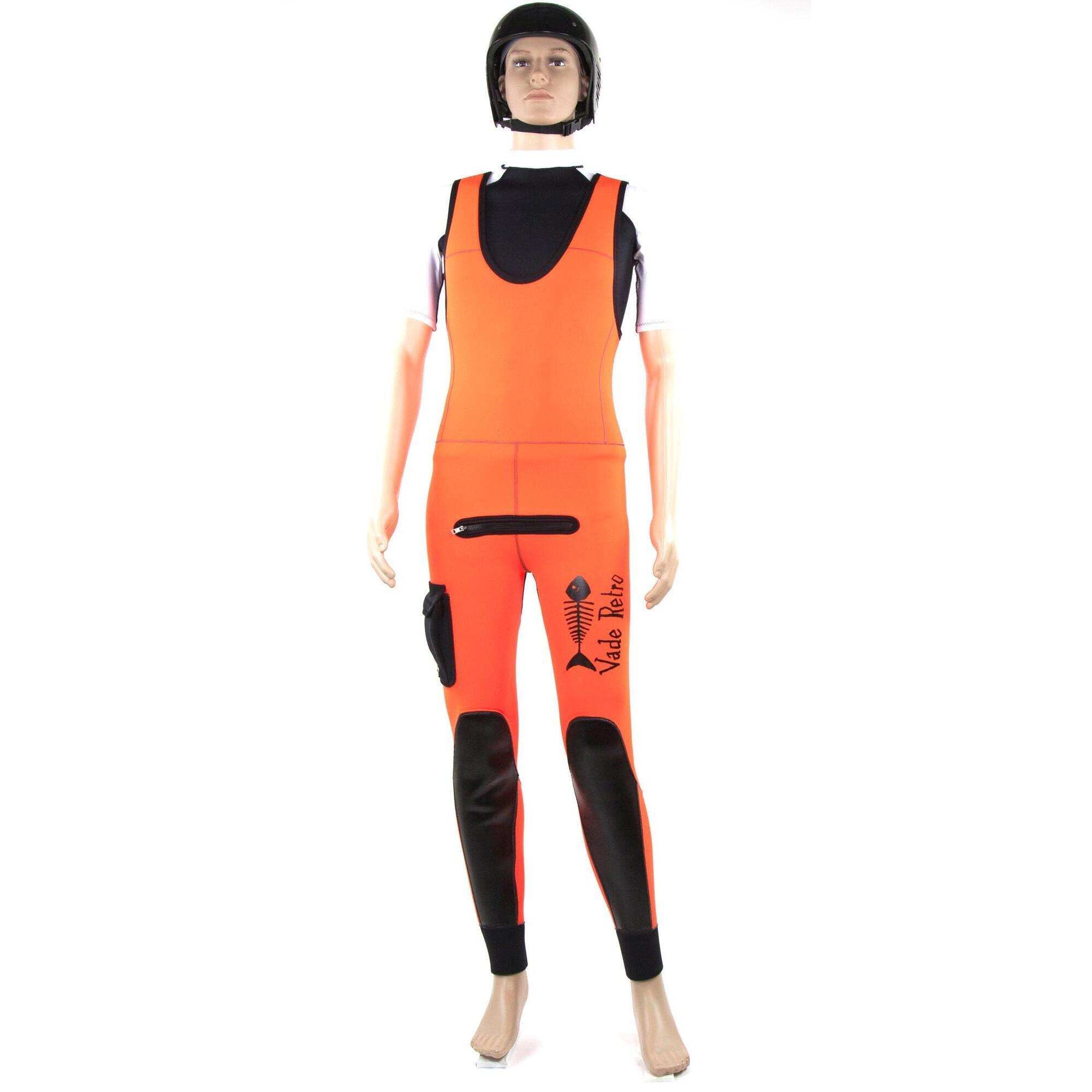 Vade Retro - Pantalon Long John Guide Adulte 5 Mm Orange - Combinaison De Canyoning - Noir|orange - 38 S - Decathlon