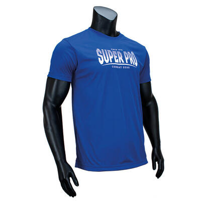 Super pro combat gear dryfit t-shirt stripes blauw/wit