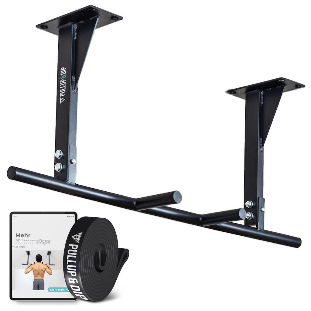 PULLUP & DIP Klimmzugstange Decke inkl. Klimmzugband und Schrauben