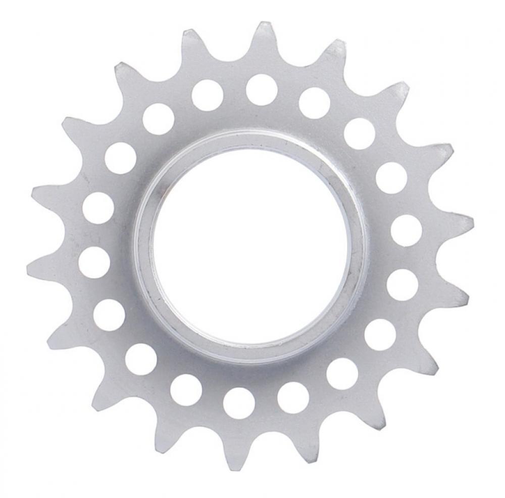 XLC pignon monovitesse 1\/8", 18 dents, fileté chromé mat 3/3