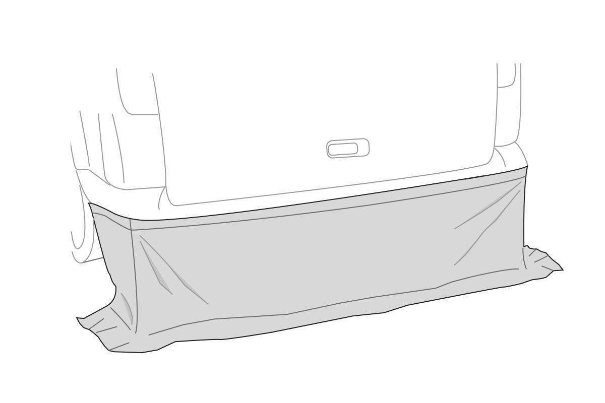 Fiamma Rear Skirting for VW T5/T6 Wind and Rain Protection 3/4