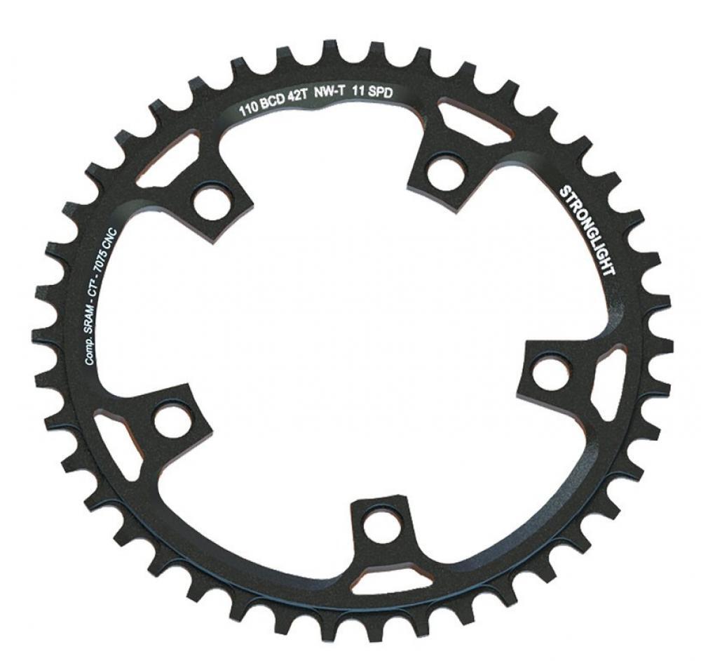 Stronglight plateau Gravel pour Sram 42 dents noir Alu 7075-T6 110mm 2/3