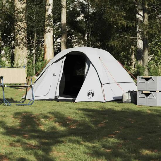 VidaXL Campingzelt Hütte 4-Personen, Verdunkelungsstoff Weiß, wasserdicht