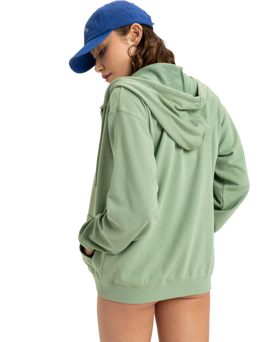 Sudadera con capucha y cremallera SURF STOKED Verde Mujer 2/4