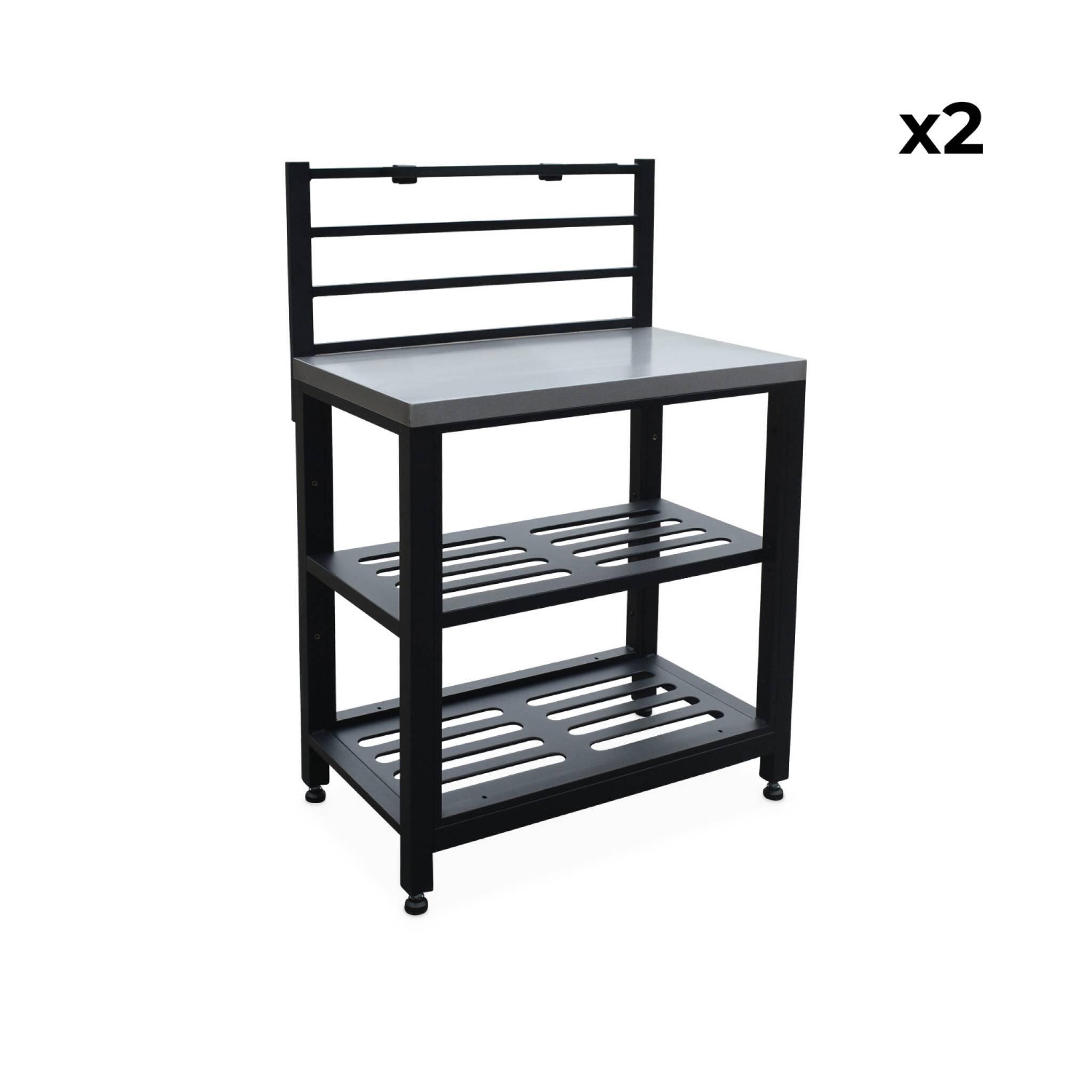 Cozinha externa 6 módulos aço inoxidável, Preto 5/5