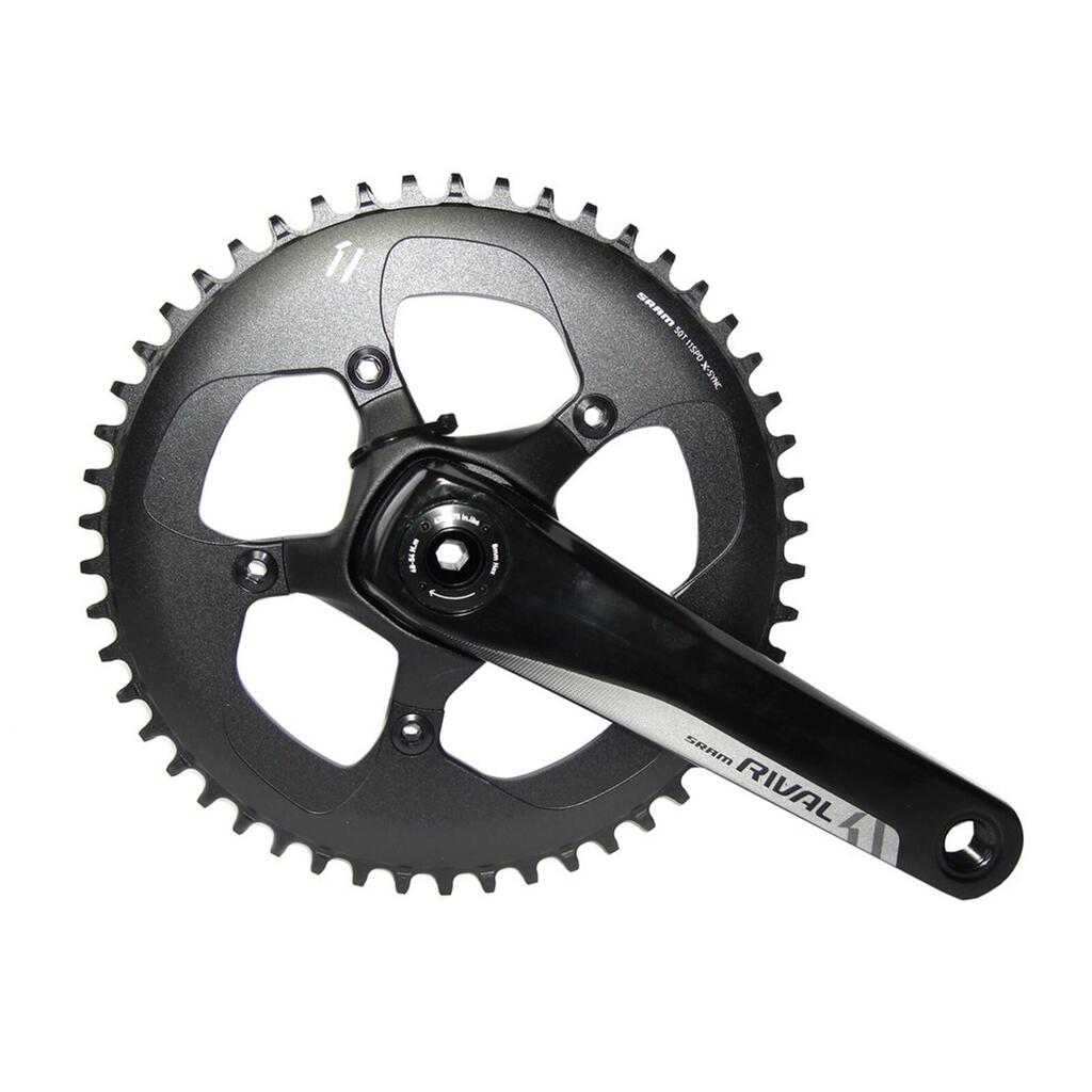 SRAM Rival 1 BB30 crankset — 42T, 175mm, black, aluminium.